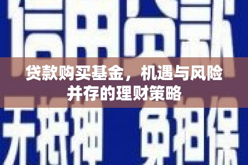 贵溪贷款购买基金，机遇与风险并存的理财策略