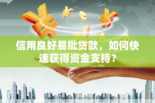 罗东信用良好易批贷款，如何快速获得资金支持？