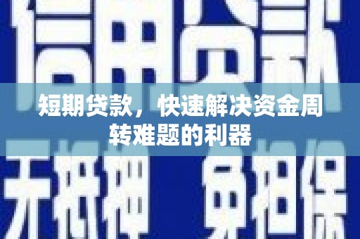 灌云短期贷款，快速解决资金周转难题的利器