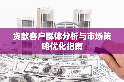 西昌贷款客户群体分析与市场策略优化指南
