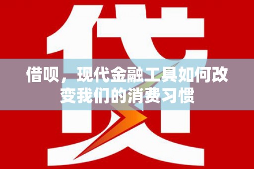 康马借呗，现代金融工具如何改变我们的消费习惯