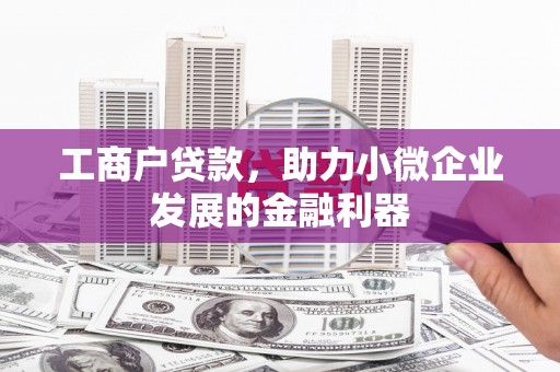 昌吉工商户贷款，助力小微企业发展的金融利器