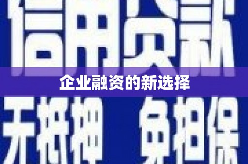 伊宁企业融资的新选择