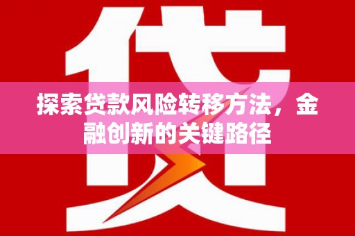普湾新区探索贷款风险转移方法，金融创新的关键路径