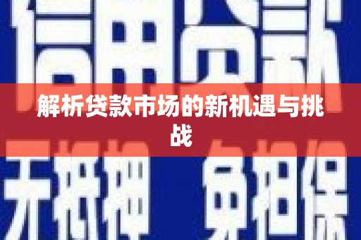 揭东解析贷款市场的新机遇与挑战